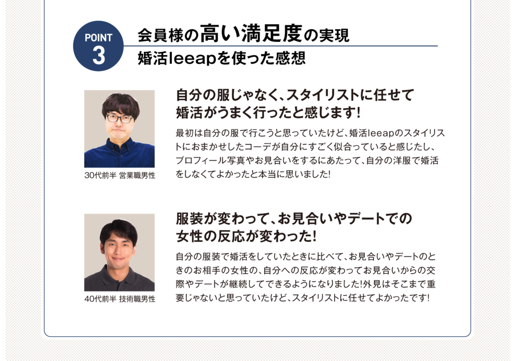 男性2人、婚活leeapを使った感想、